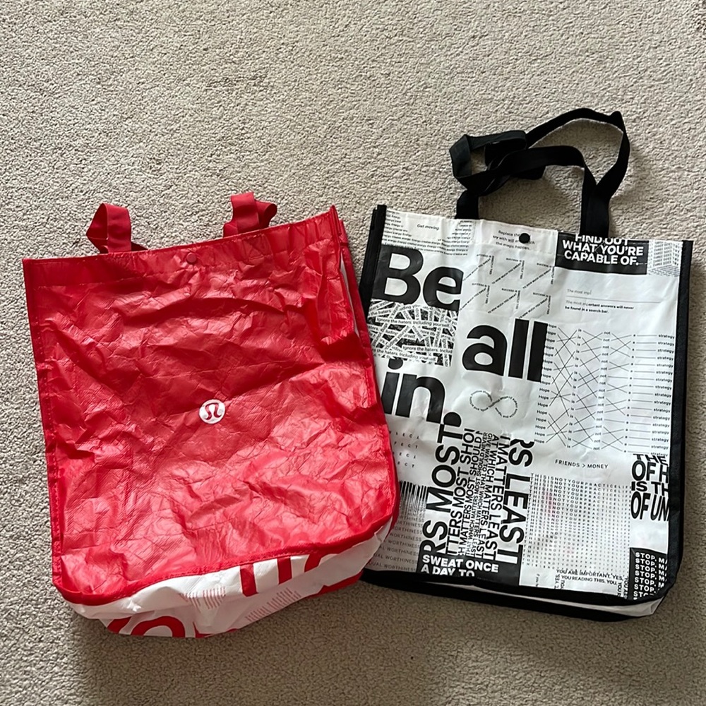 Set of 2 Lululemon Large Shopping Bags